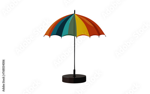 illustrazione di grande ombrello colorato aperto con pidistallo