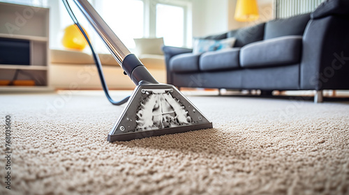 Close up of mop and bucket of water moping the floor in a home