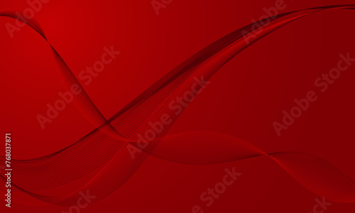 abstract red smooth lines wave curves with soft gradient background