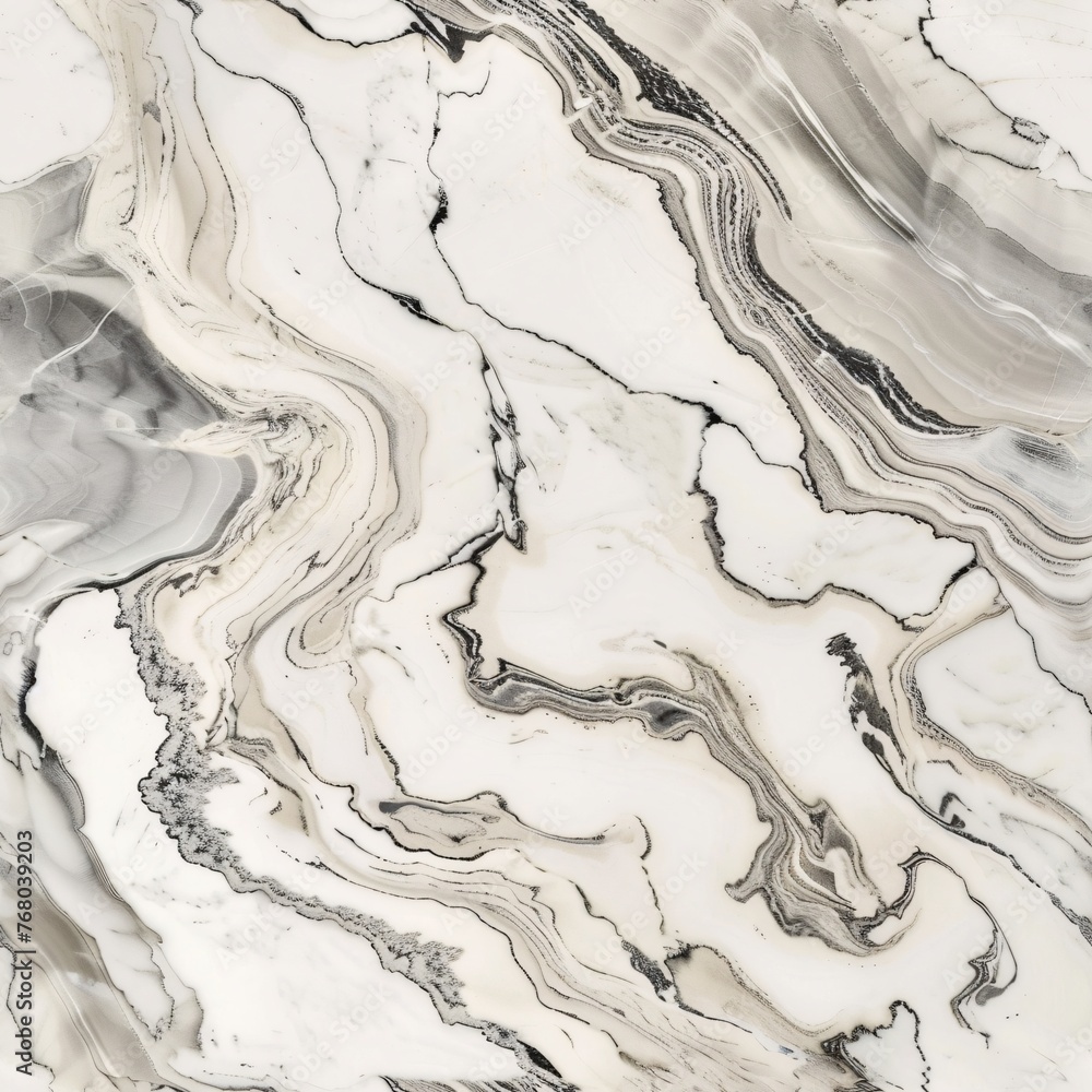 Veins of marble swirling in polished surface