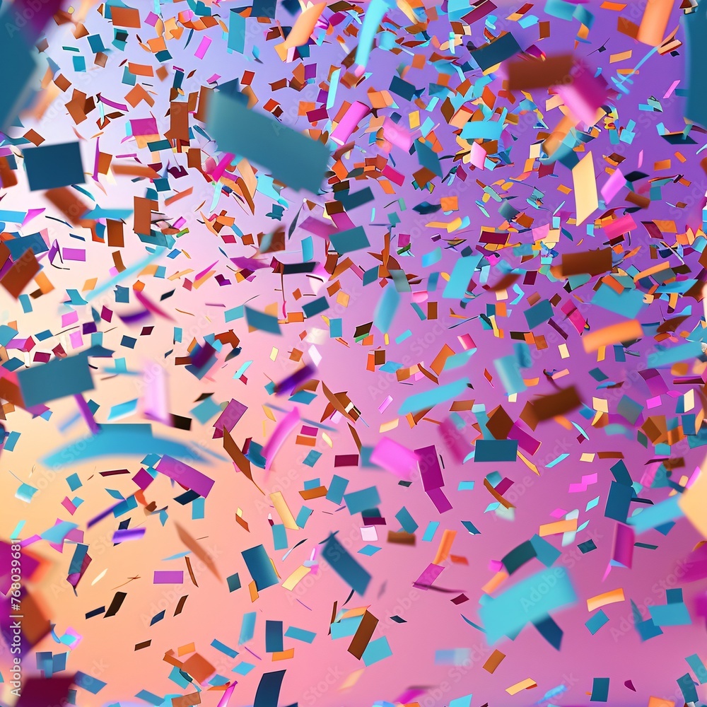 Obraz premium Multicolored confetti scattered on a bright background 01