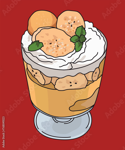 Banana Pudding Cream Cup In A Glass