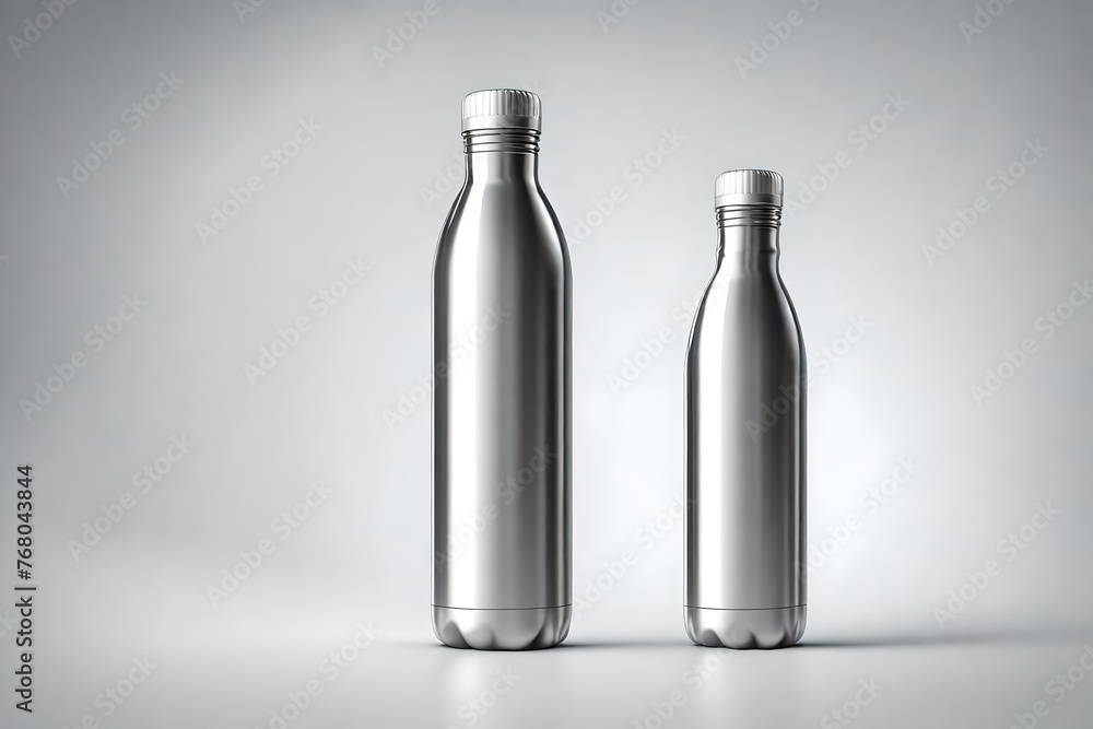 stainless steel bottle mockup white bckground HD . stainless steel bottle mockup white bckground HD .