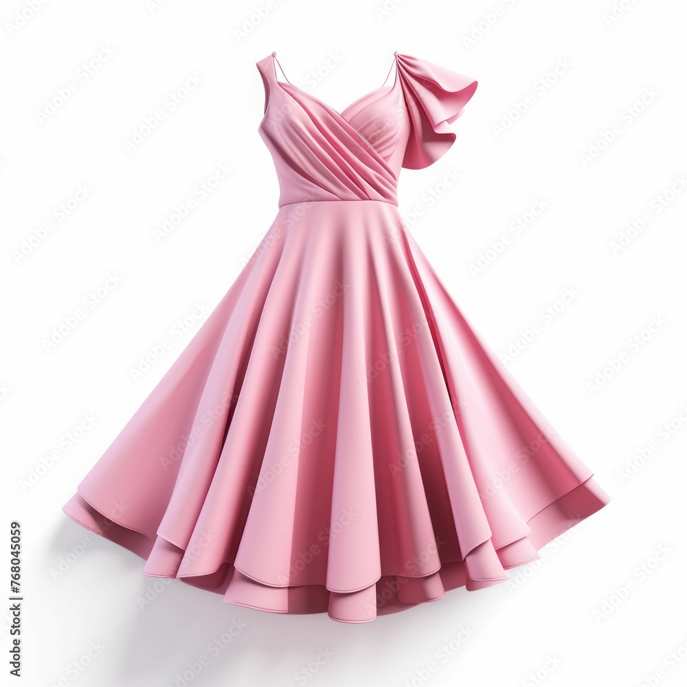 Pink Dress isolated on white background Pink Dress isolated on white background
