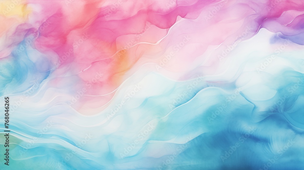 Large wave of abstract watercolor for textures. a lighthearted, upbeat, and tranquil summertime idea. healthy, upbeat colors for a background or wallpaper