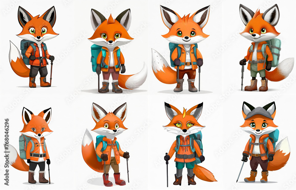 Fototapeta premium a recreation campground holiday vacation travel tourist hiking backpack hiker nature exploring hike outdoor cartoon summer character guide survival camping adventure icon holidays outdoors journey