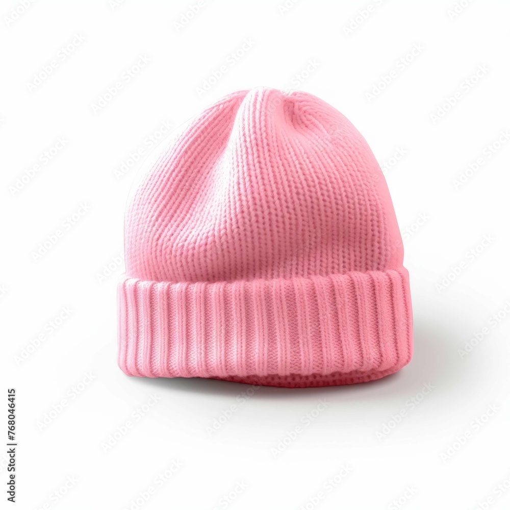 Pink Beanie isolated on white background Pink Beanie isolated on white background