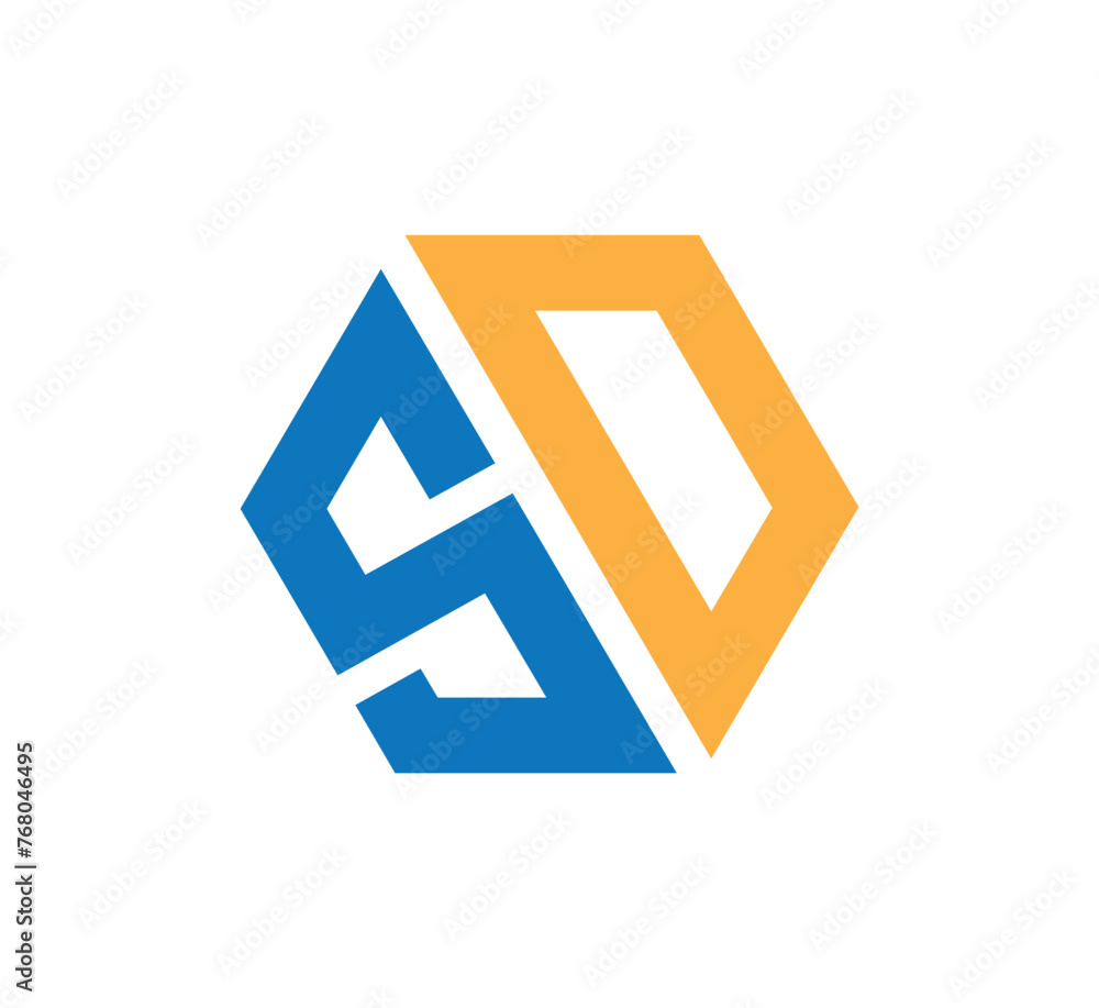 SD letter logo design vector template