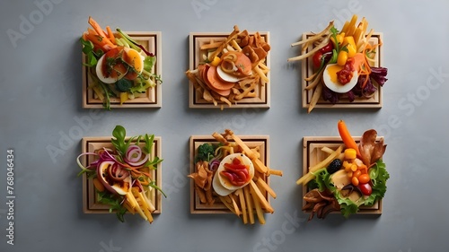 These AI-generated images showcase the versatility and creativity in making great food, appealing to a range of tastes and preferences. Whether you're craving vibrant and colorful dishes, elevated com photo