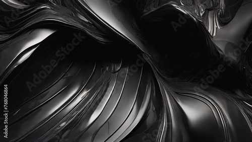 Black metallic wavy background.