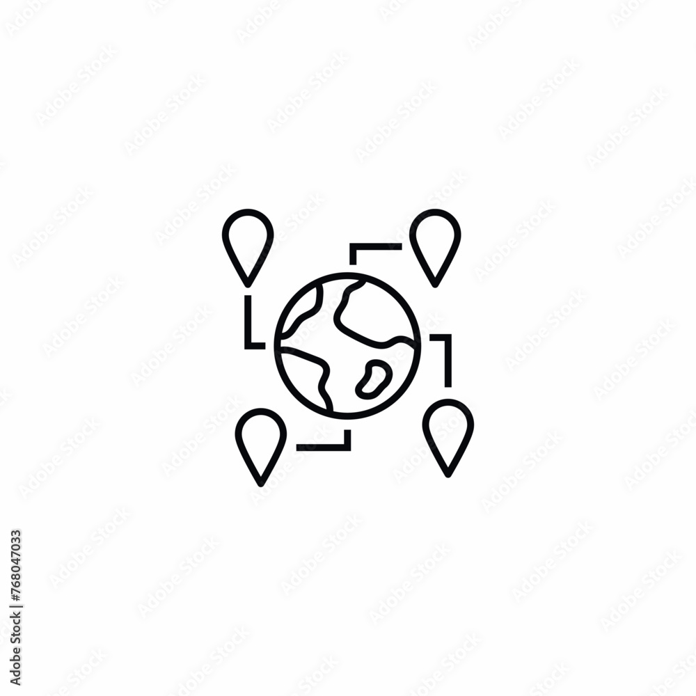 Location Planet Earth Map Pin icon Location Planet Earth Map Pin icon
