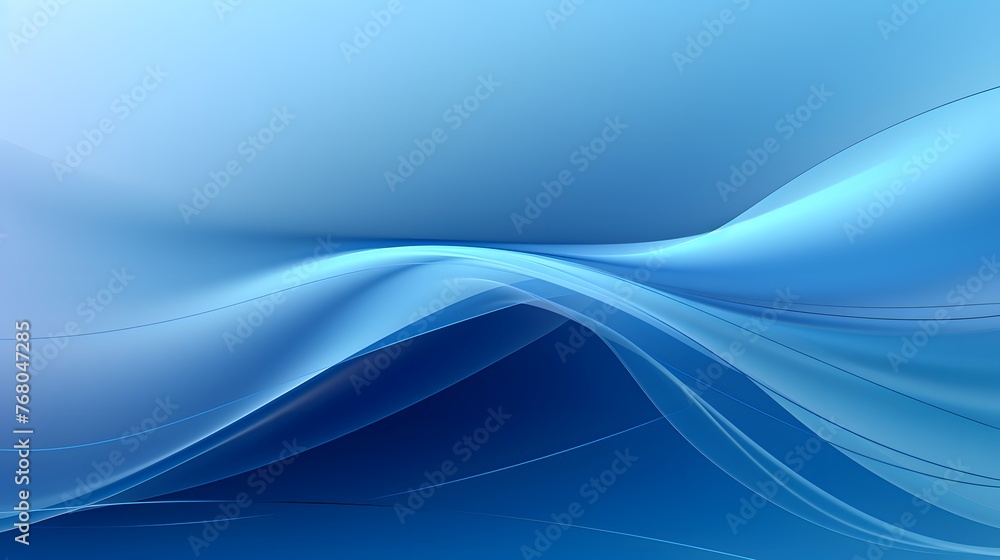 Fototapeta premium Wavy blue abstract minimalist background. Timeless design with smooth wavy pattern.