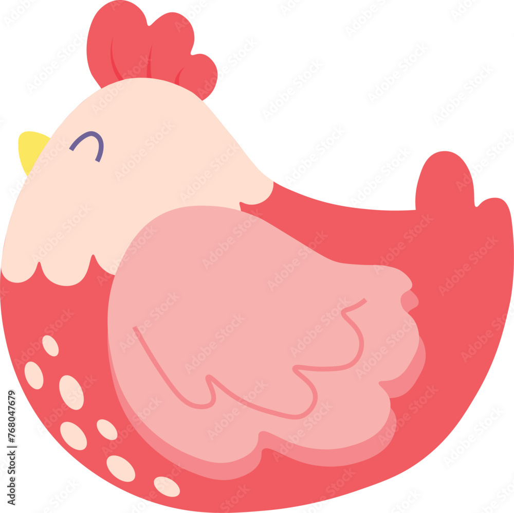 Easter pink chicken vector holiday illustration Easter pink chicken vector holiday illustration