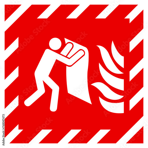 Fire Blanket Symbol Sign, Vector Illustration, Isolate On White Background Label. EPS10