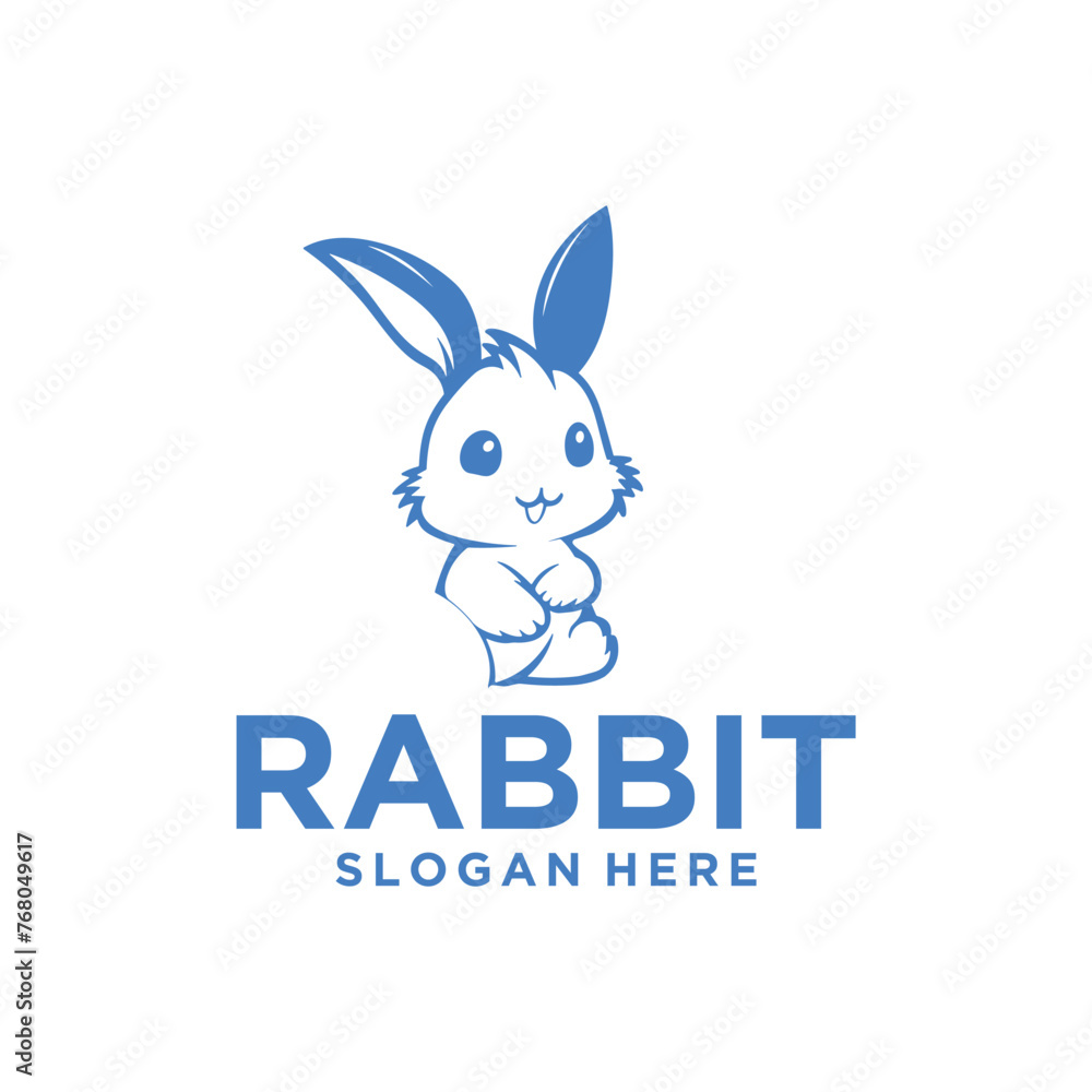 Fototapeta premium Rabbit mascot logo vector illustration
