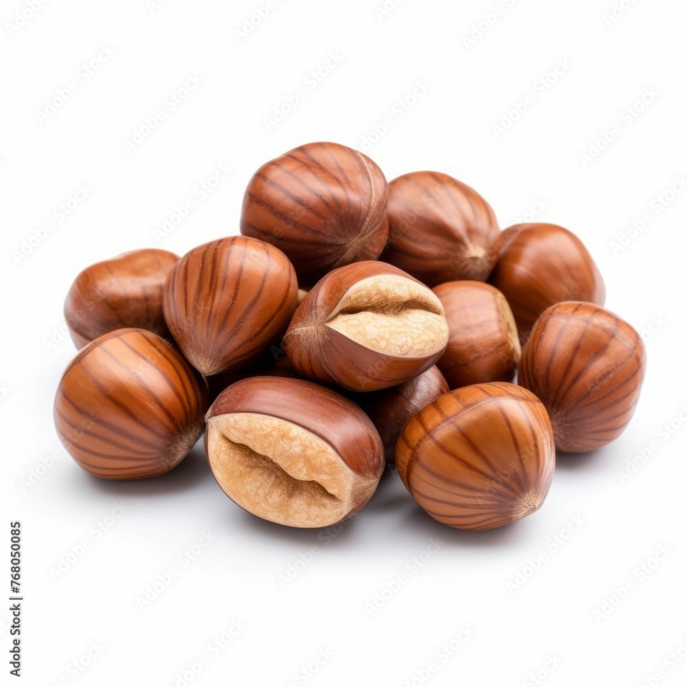 Chinkapin Nuts isolated on white background Chinkapin Nuts isolated on white background