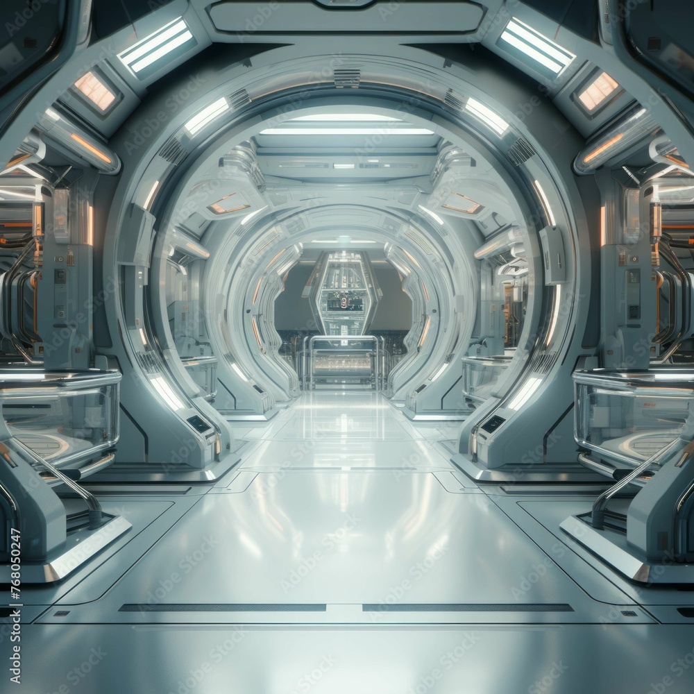 AI-generated futuristic space station with sleek design and advanced technology AI-generated futuristic space station with sleek design and advanced technology