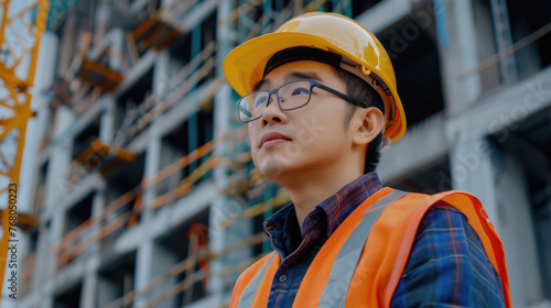 Asian civil engineer at a construction site © brillianata