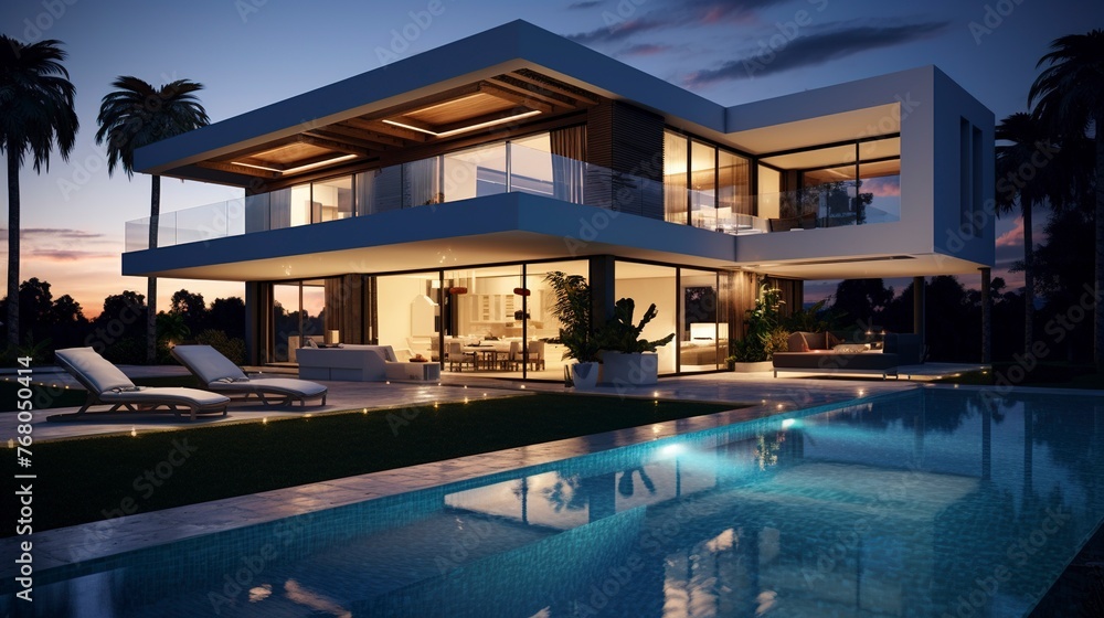 Fototapeta premium A photo of a Simple and Sleek Villa