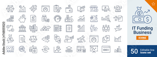 Funding icons Pixel perfect. Money, bank, business ,... 
