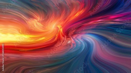 A vibrant display of swirling colors on a silky background, reminiscent of a mesmerizing sunset.