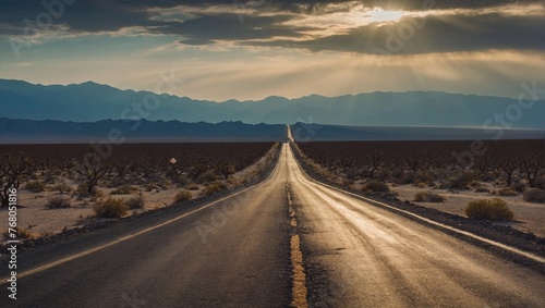 Death Valley road into the Mountains