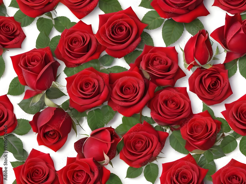 Red Roses Bouquet on White Background Red Roses Bouquet on White Background