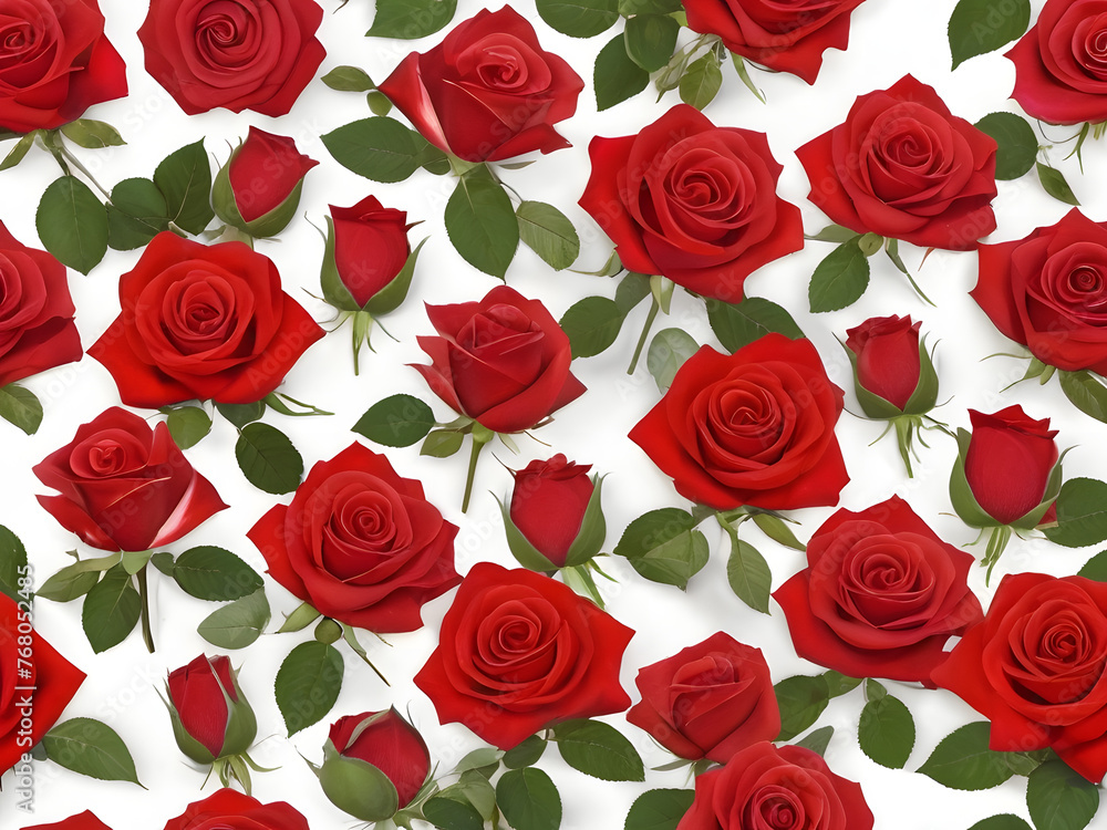 Red Roses Bouquet on White Background Red Roses Bouquet on White Background