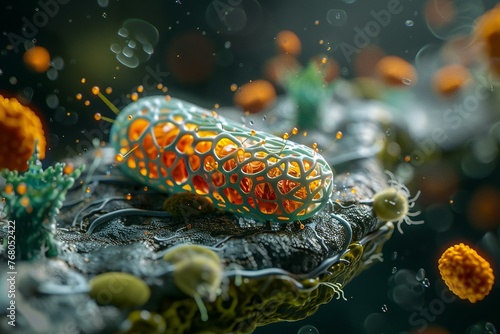 A 3D model of a fortified cell, brimming with energy from essential vitamins, ready to fend off diseases