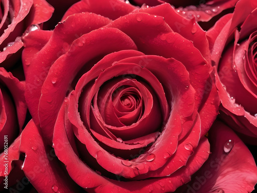 Red Roses Bouquet on White Background