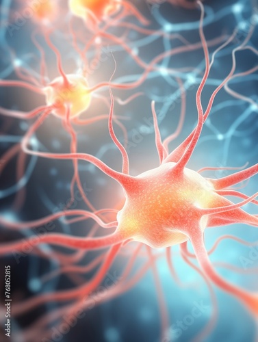 Brain neurons firing close shot biology exploration 