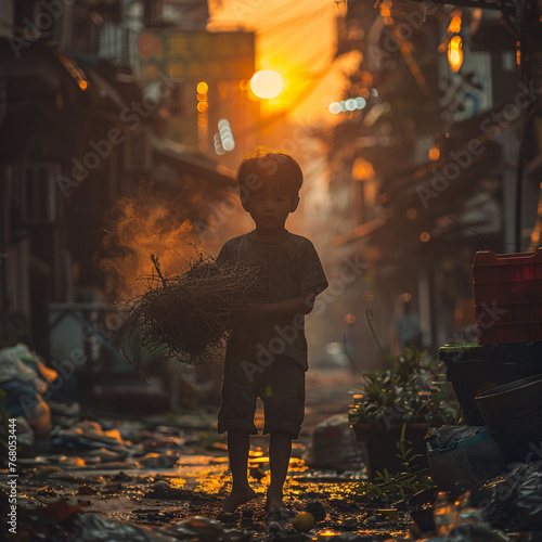 kids walking in the city