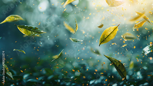 leaves in the water