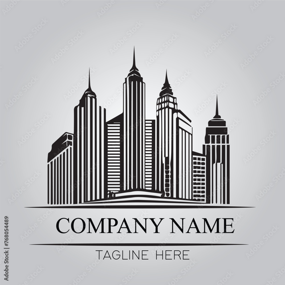 Property company logo black in white background vector image