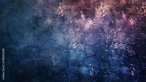 Abstract grunge blue and purple background with distressed scratched texture.
