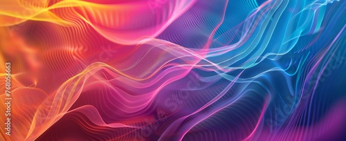 Translucent waves of smoke capture the dance of red and blue  crafting a dynamic and vibrant abstract that flows with glowing energy.