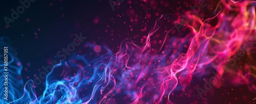 Dynamic swirls of smoke art in red and blue, creating a vivid contrast of fiery waves and cool tones in a fluid, ethereal display.