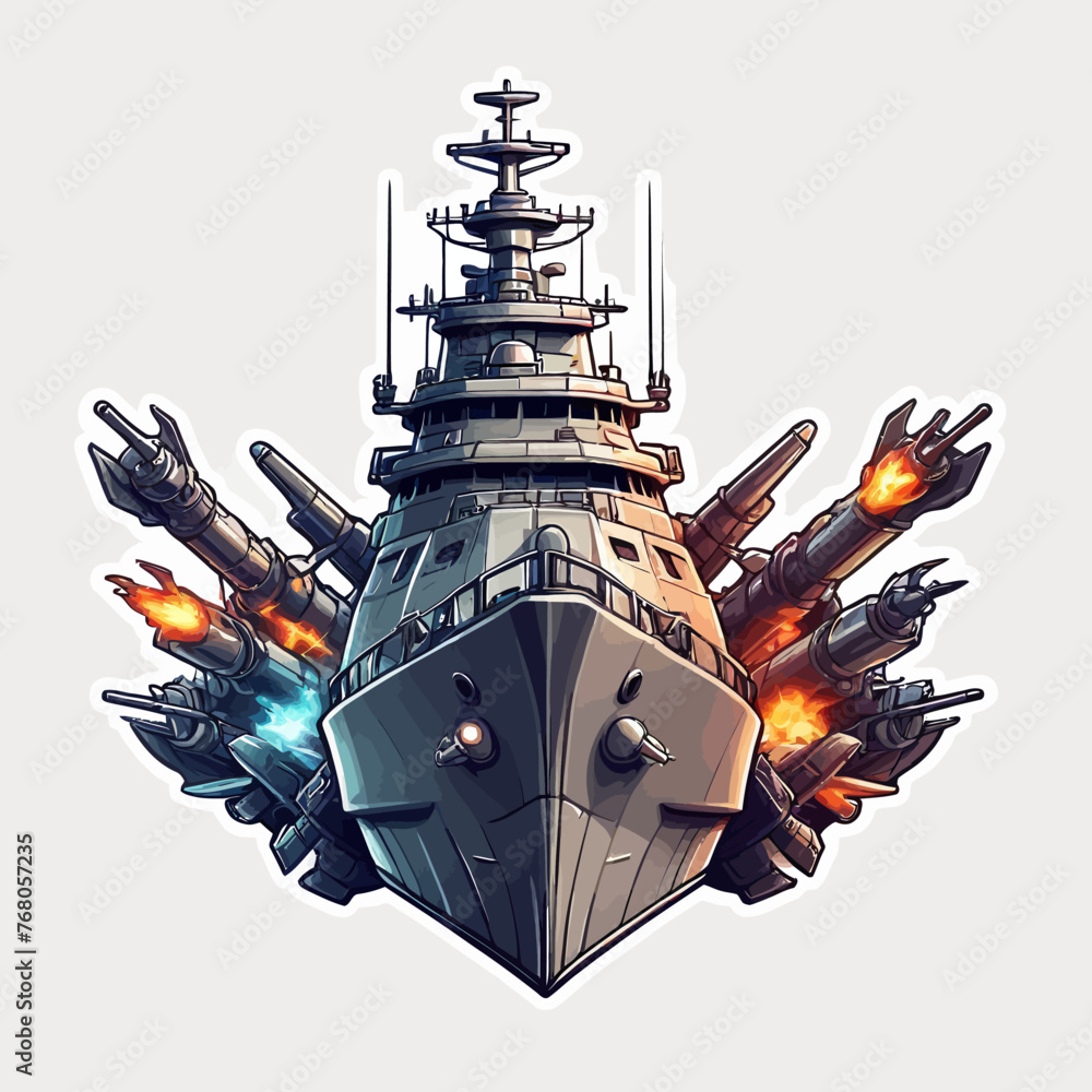 War Ship Logo Design Very Cool Stock Vector | Adobe Stock