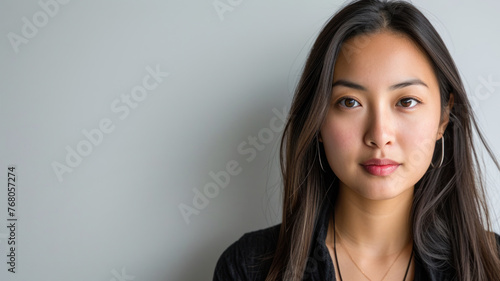 An asian woman customer service.