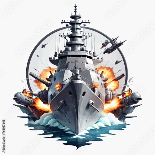 War Ship Logo Design Very Cool