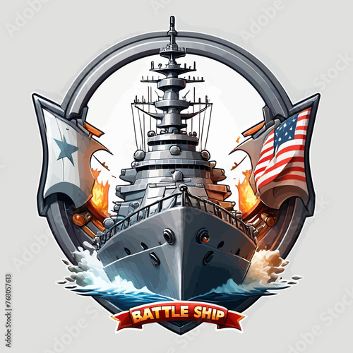 War Ship Logo Design Very Cool