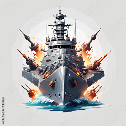 War Ship Logo Design Very Cool