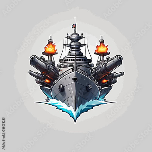 War Ship Logo Design Very Cool