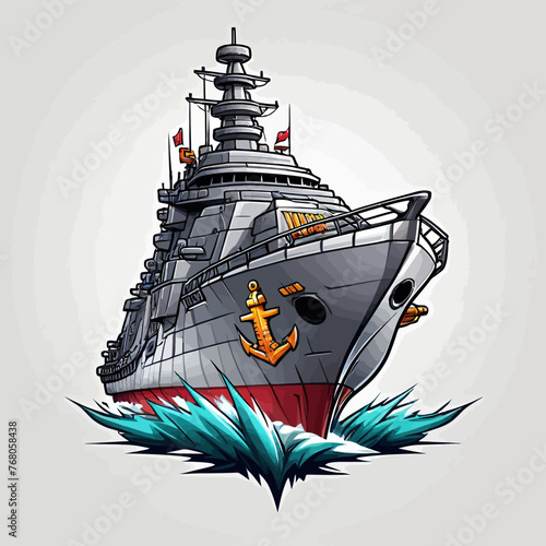War Ship Logo Design Very Cool