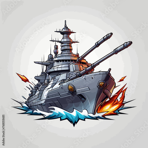 War Ship Logo Design Very Cool