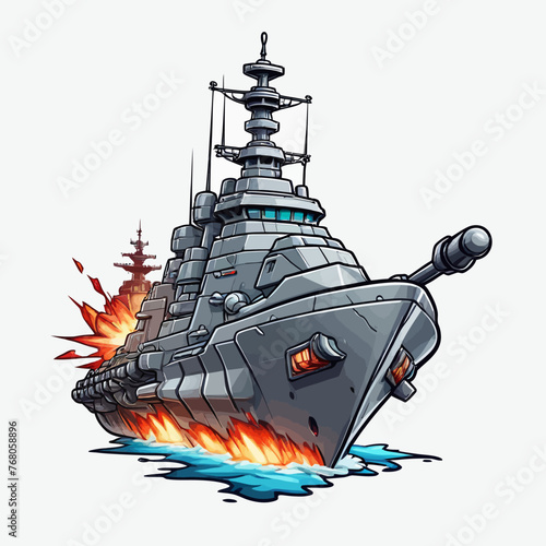 War Ship Logo Design Very Cool