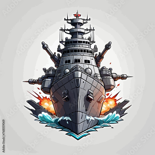 War Ship Logo Design Very Cool