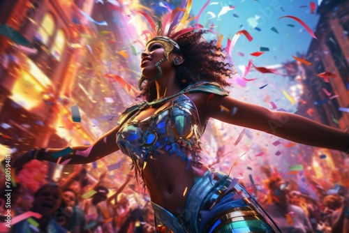 Vibrant Brazilian samba carnival with samba dancers and infectious samba music.