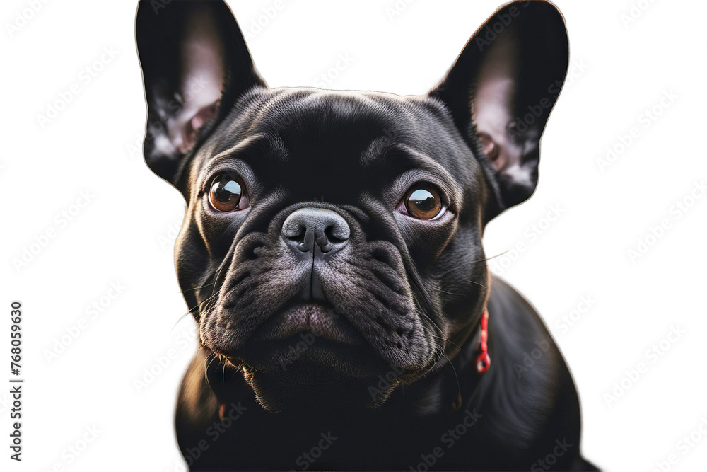 head french panting black happy bulldog dog canino cute adorable domestic animal white background breed isolated looking pet puppy look standing tongue exposed mouth open funny closeup smiling