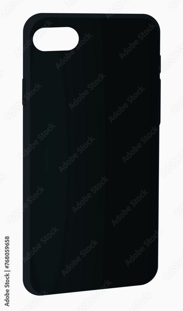 Black phone case. vector illustration Black phone case. vector illustration